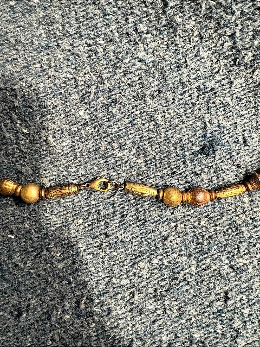 Beaded Necklace in Brown & Gold - Picture 3 of 3